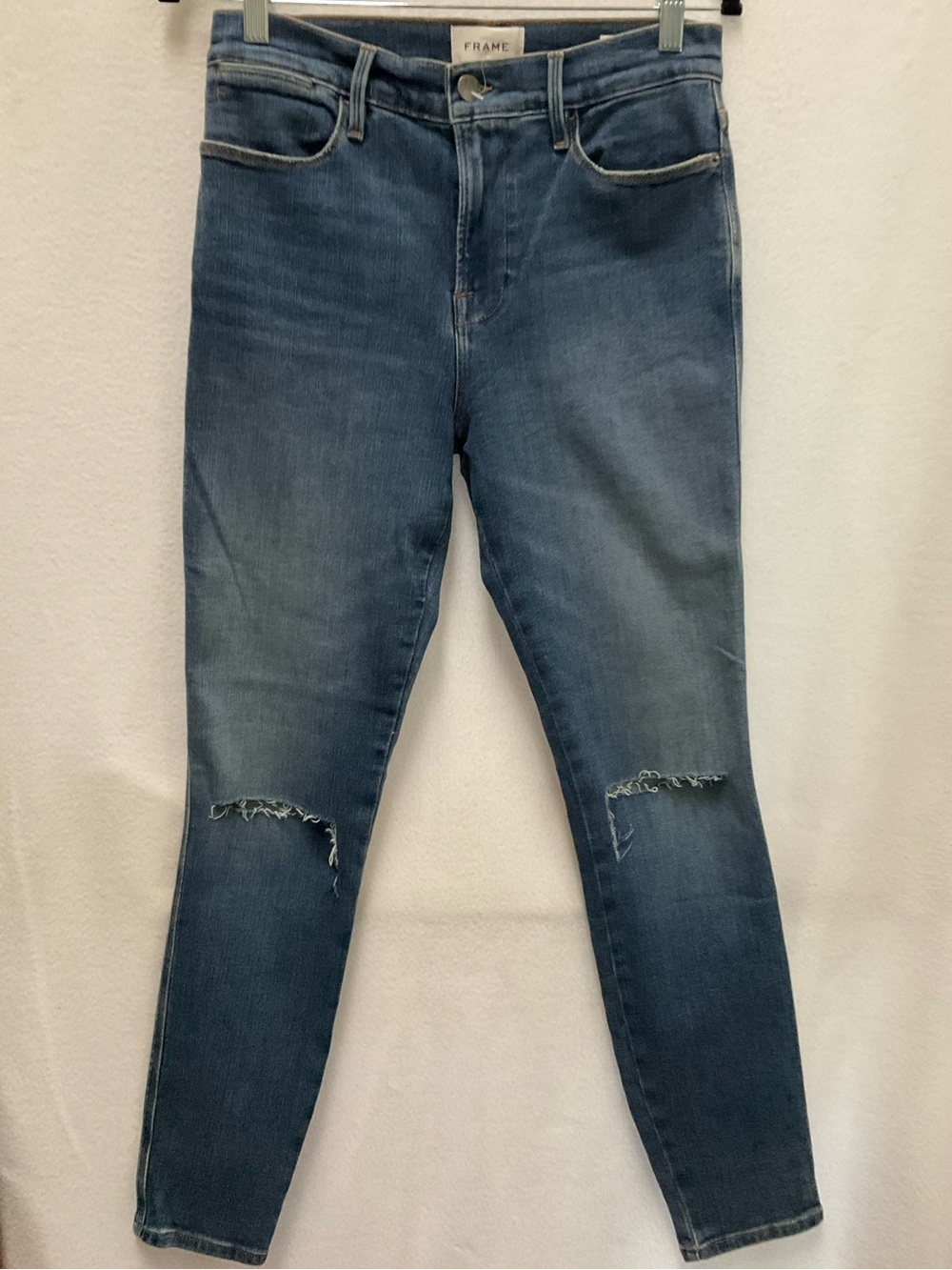 Frame LE HIGH Skinny Ridge Rip Jeans